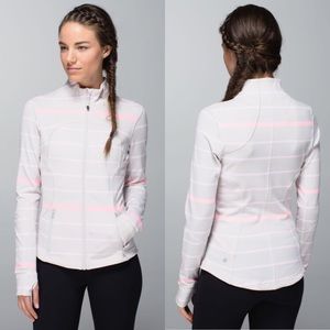 Lululemon Forme Jacket Stripe Heathered Dune/Pink